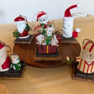 Festive Santa Claus Holiday Ornaments Set